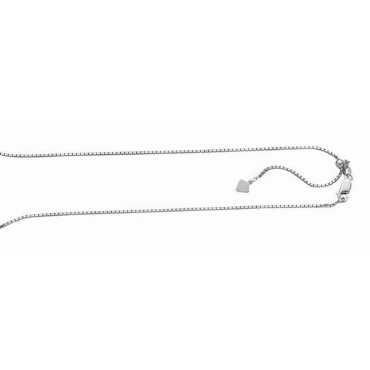 Silver 1.4mm Adjustable Box Chain