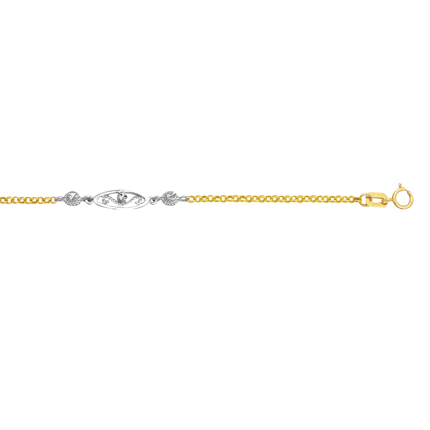 14K Twotone Gold Anklet