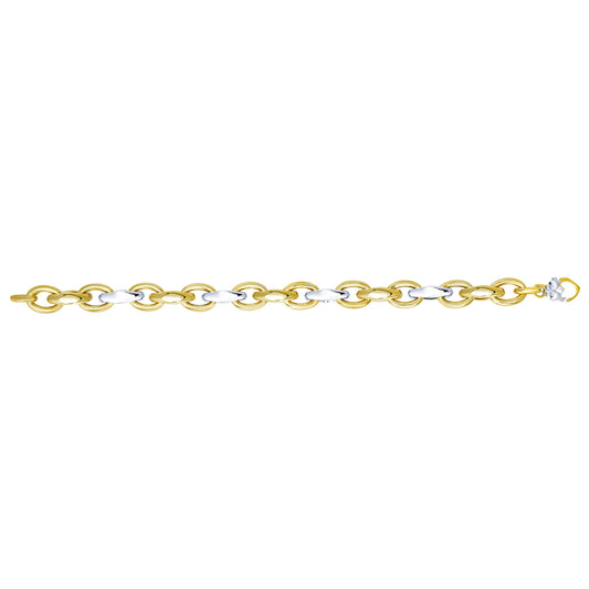 14K Twotone Gold Alternating Three Plus One Heritage Link