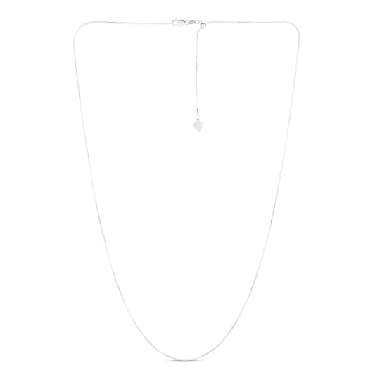 14K Gold 0.80mm Adjustable Octagonal Snake Chain