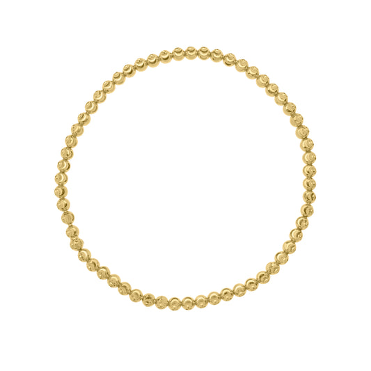 14K MoonCut Bead Stretch Bracelet