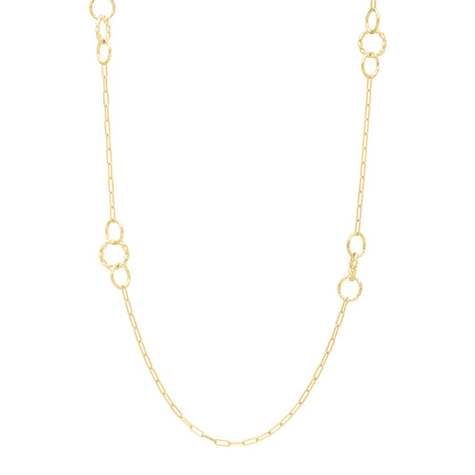 14K Twisted Link Paperclip Necklace