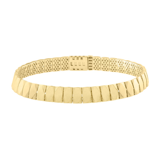 14K DiamondShaped Tile Length Bracelet
