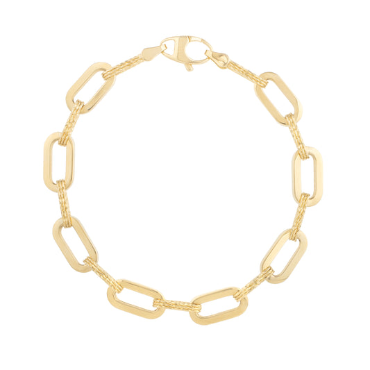 14K 7mm Diamant�������� Paperclip Bracelet