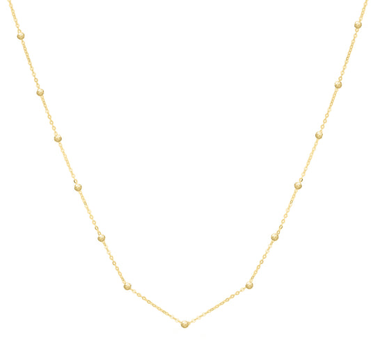 14K Saturn Bead Chain Necklace
