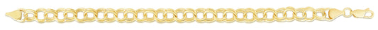 14K Gold 7mm Medium Double Link Charm Bracelet