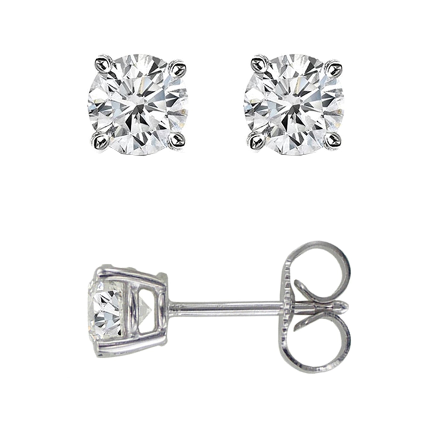 14K Gold .05ct JK/I1I2 Round Diamond Stud Earring