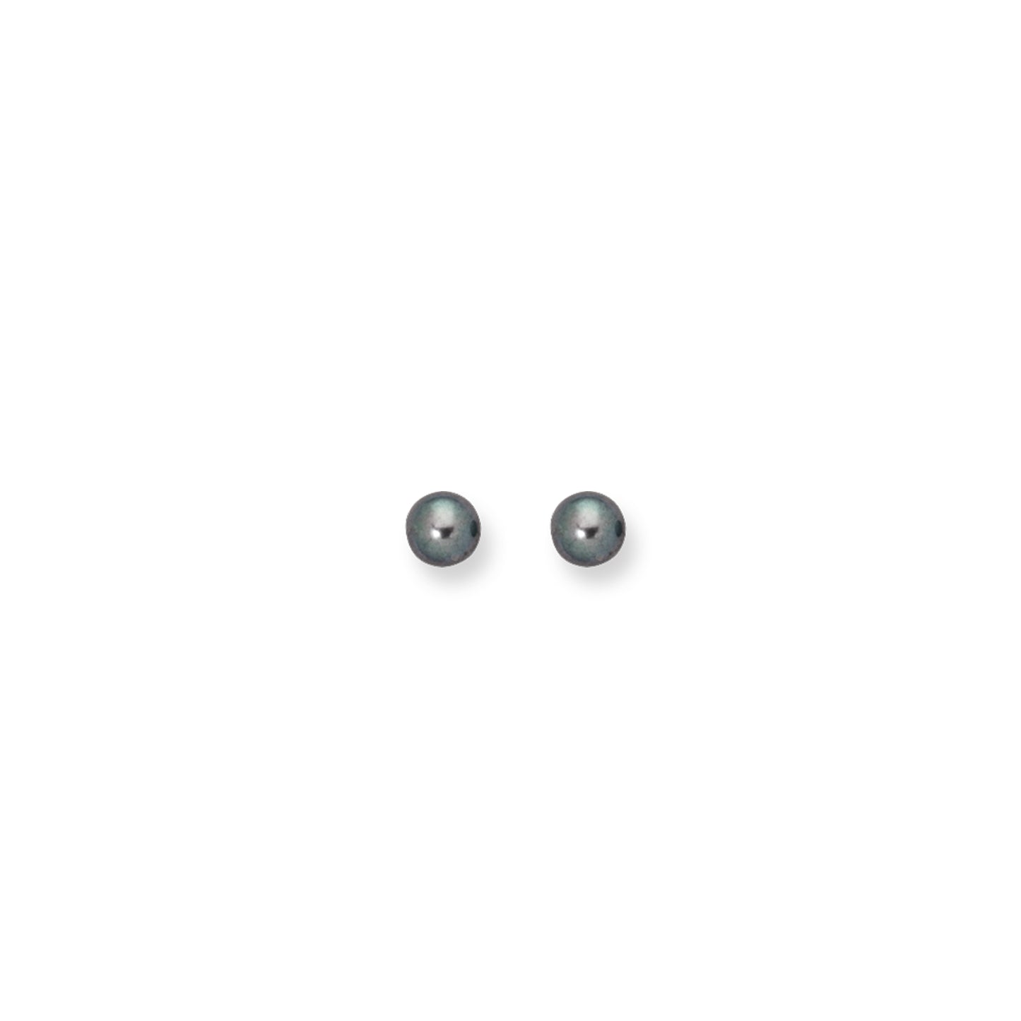 14K Gold 6MM Black Pearl Stud Earring