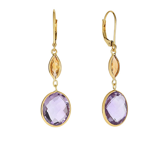 14K Gold SemiPrecious Drop Earrings