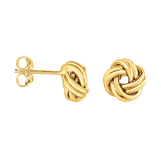 14K Gold Medium MuliRow Love Knot Stud Earring
