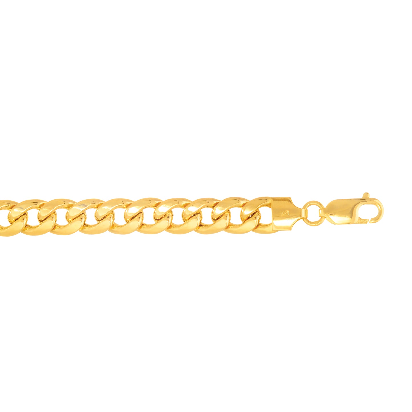 14K Gold 8mm SemiSolid Miami Cuban