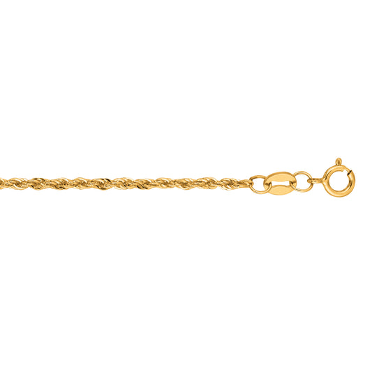 14K Gold 1.5mm Lite Rope Chain