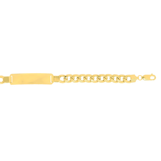 14K Gold 8mm Polished ID Bracelet