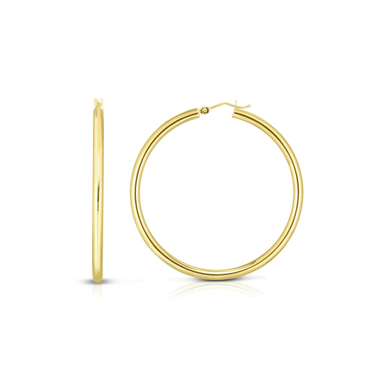 14K Gold 3x20mm Hoops