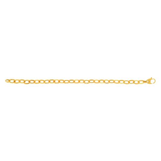 14K Gold Polished Mini Oval Link Chain