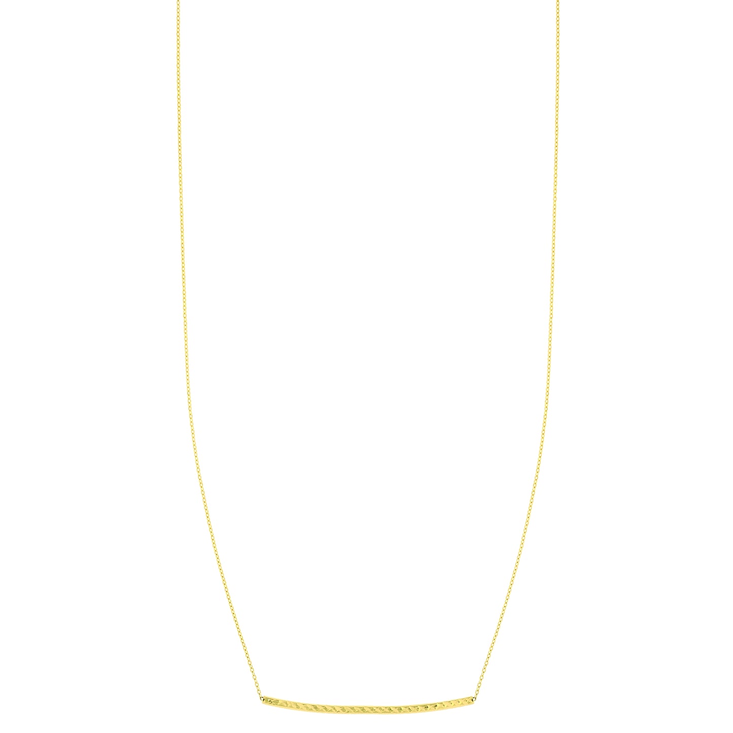 14K Gold Diamond Cut Thin Bar Necklace
