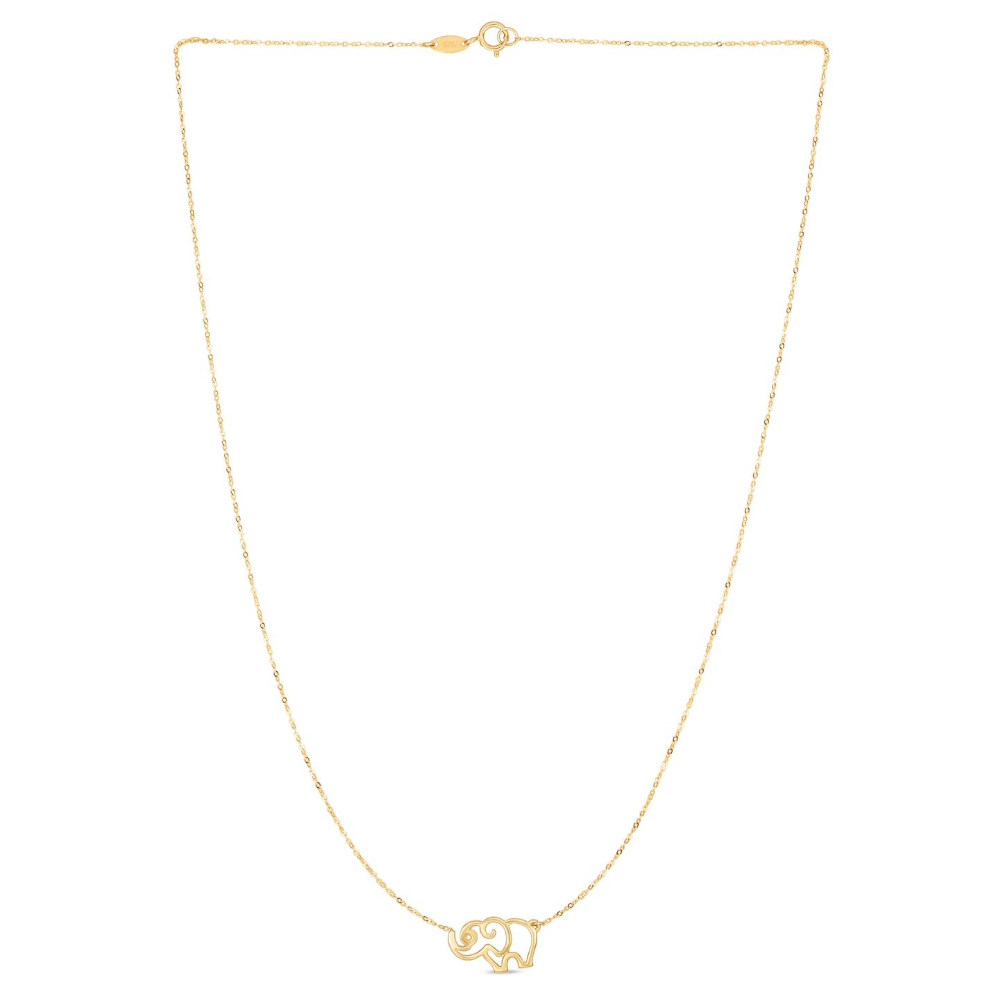 14K Gold Elephant Necklace