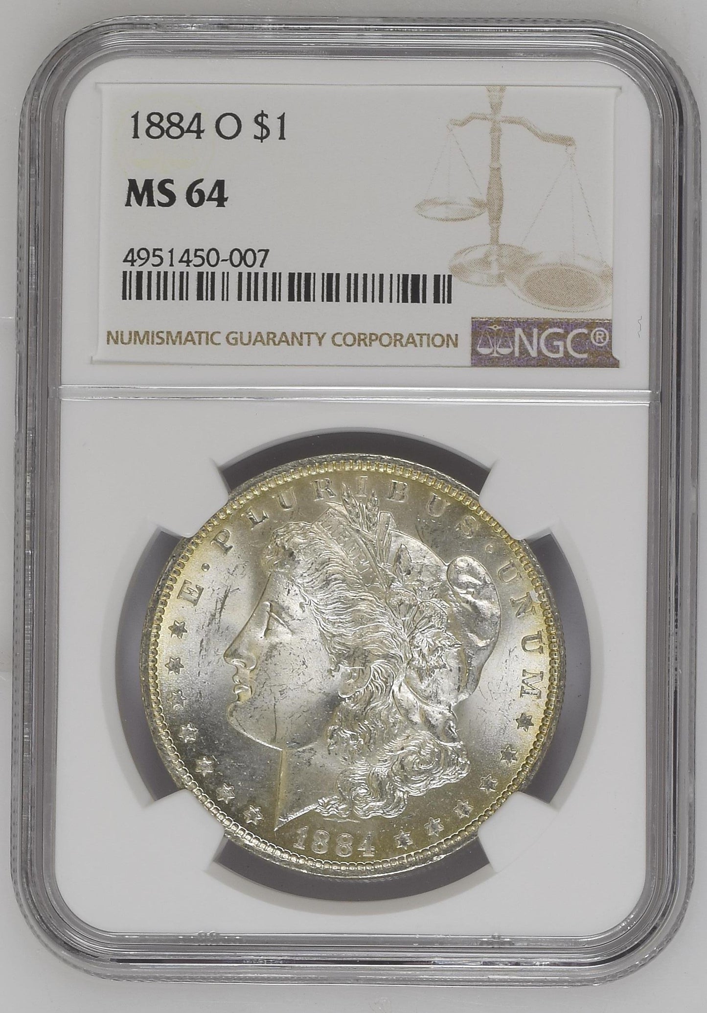 1884-O Morgan Silver Dollar NGC MS-64