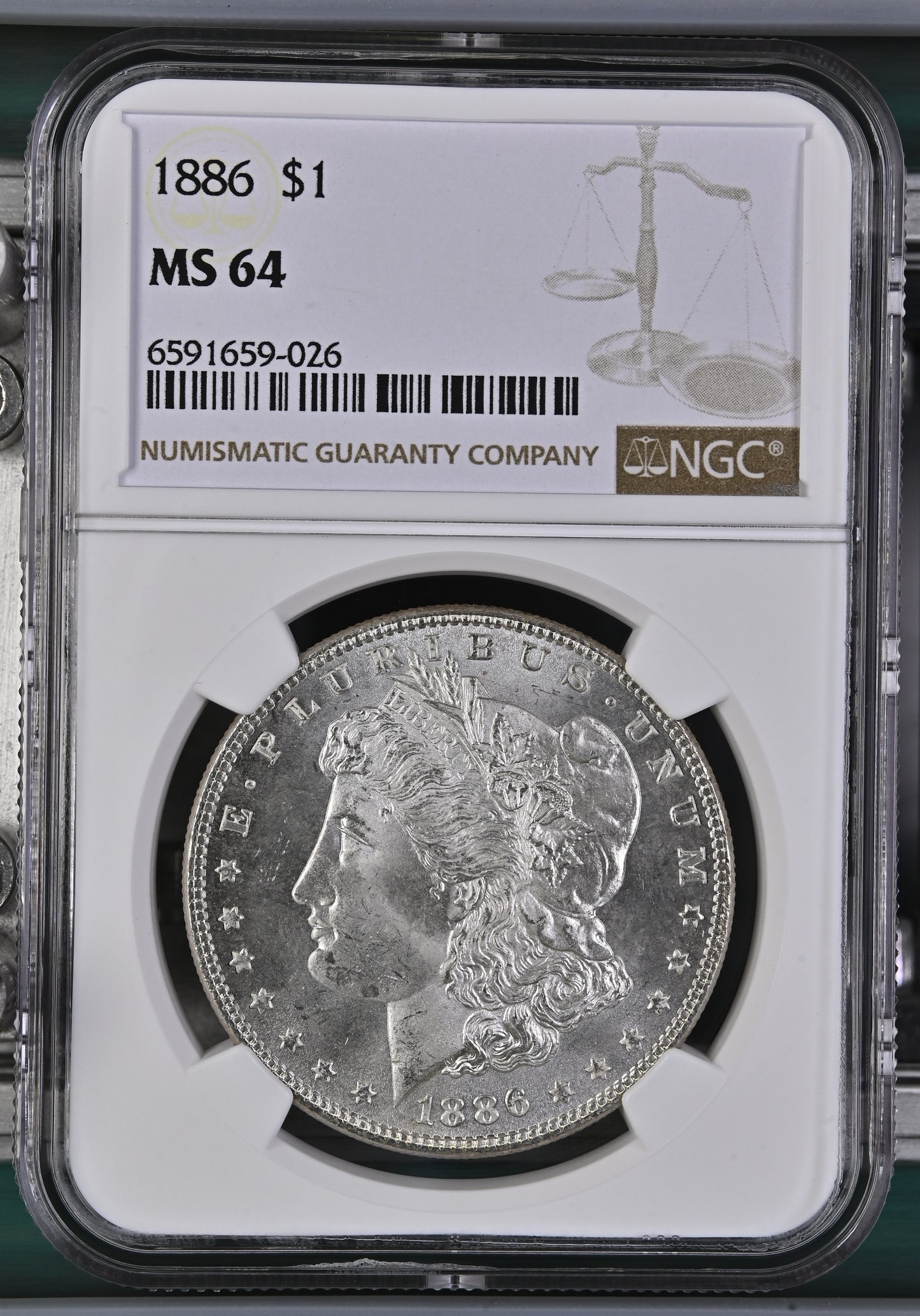 1886-P Morgan Silver Dollar NGC MS-64