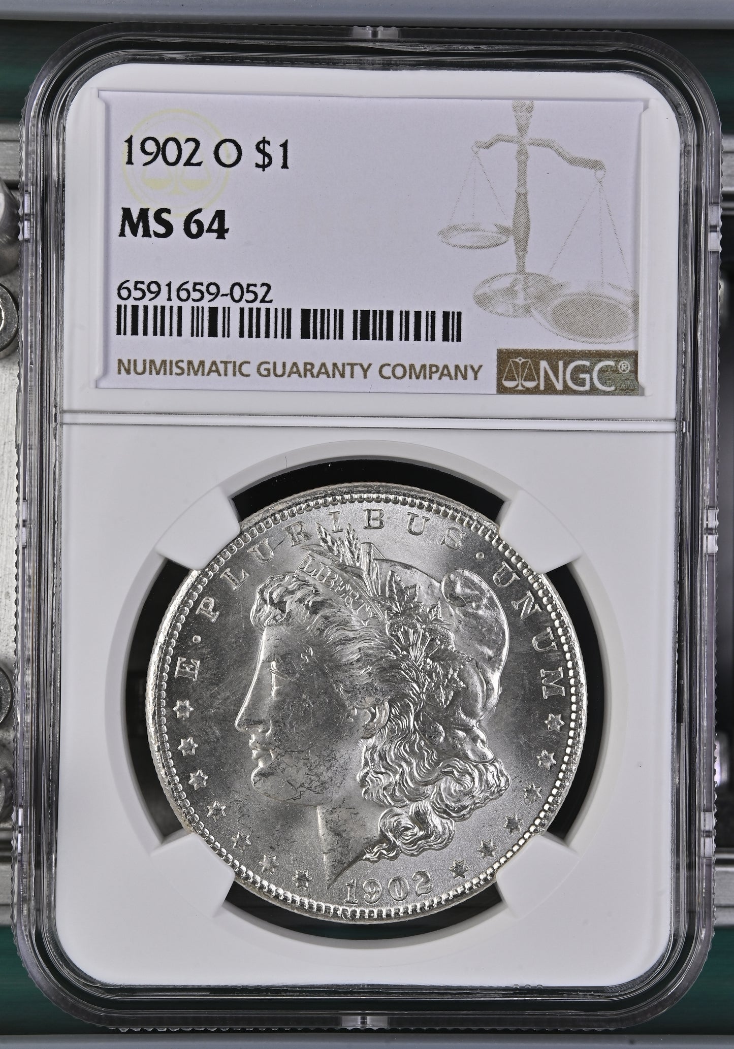 1902-O Morgan Silver Dollar NGC MS-64