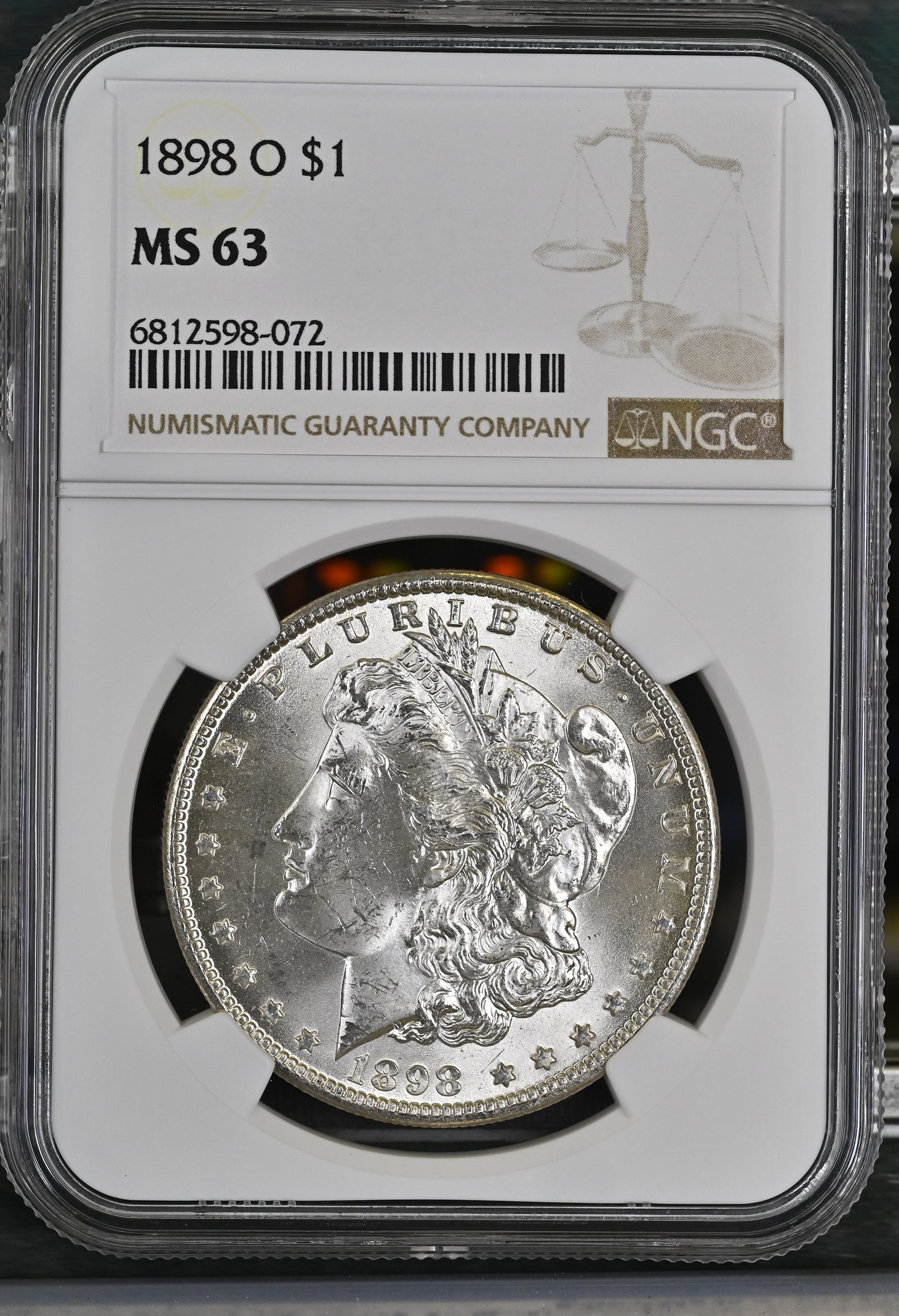 1898-O Morgan Silver Dollar NGC MS-63
