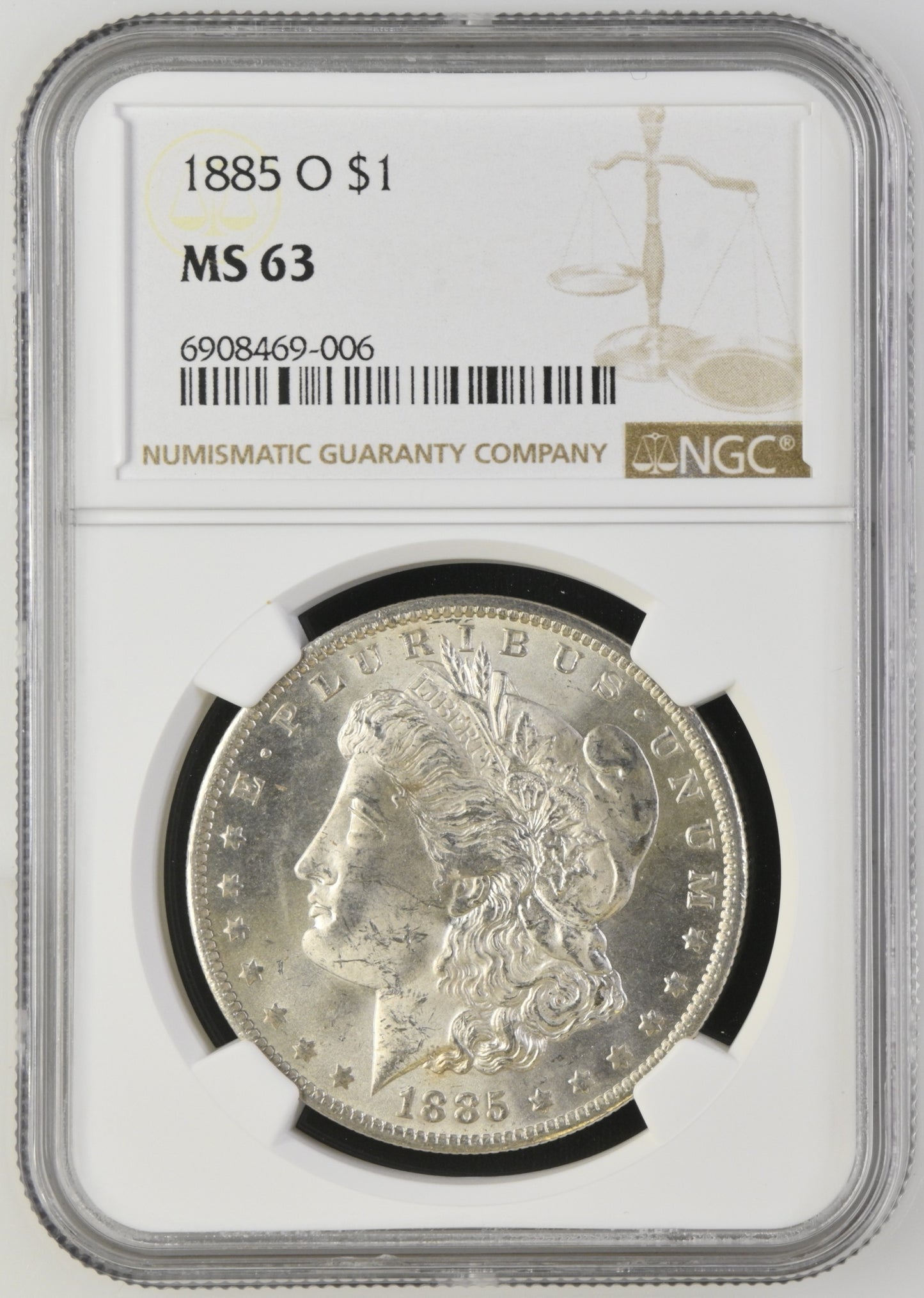 1885-O Morgan Silver Dollar NGC MS-63