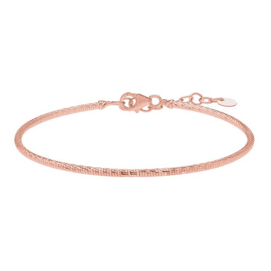 14K Diamond Cut Stack Bangle