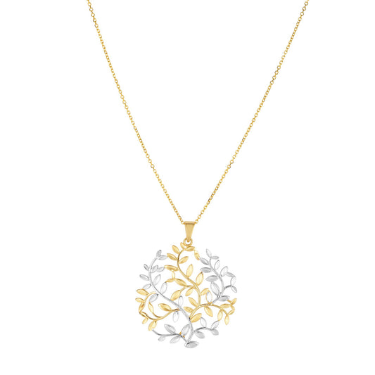 14K Twotone Gold Tree of Life Necklace