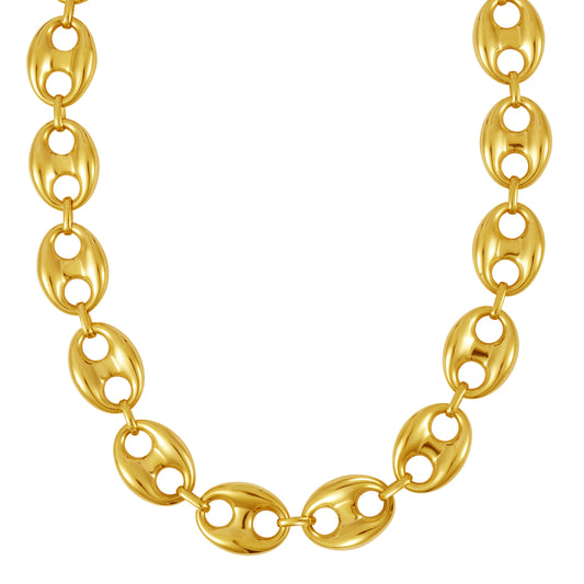 14K Gold 21mm Puffed Mariner Link Bracelet