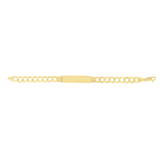 14K Gold 10mm Polished Curb ID Bracelet