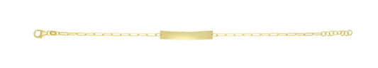 14K ID Bar Paperclip Bracelet