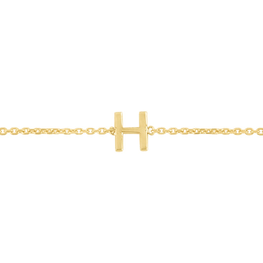 14K Mini Initial H Necklace