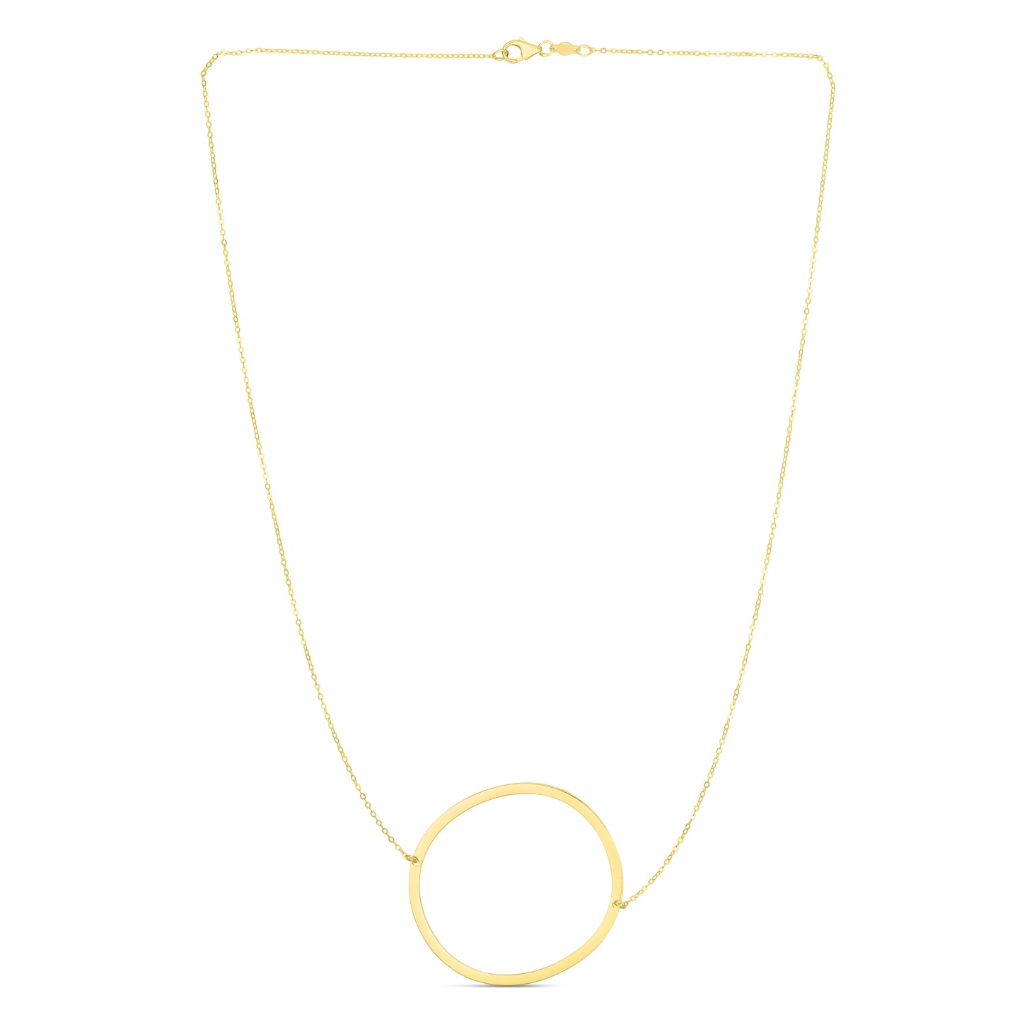 14K Gold Large Initial O Necklace