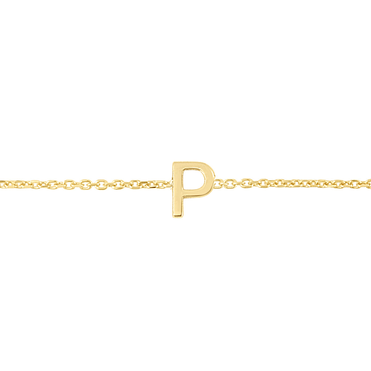 14K Mini Initial P Necklace