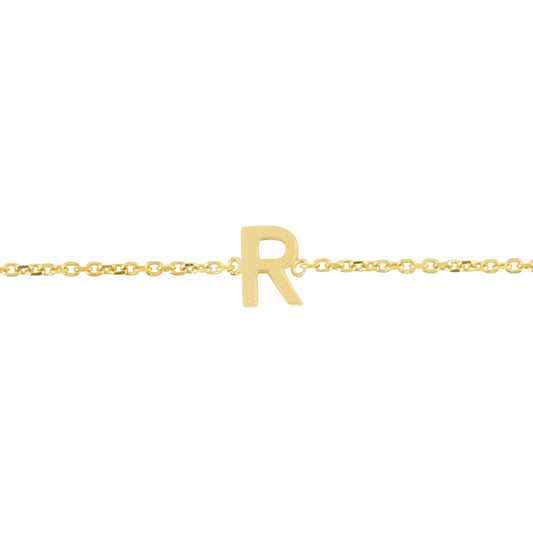 14K Mini Initial R Necklace