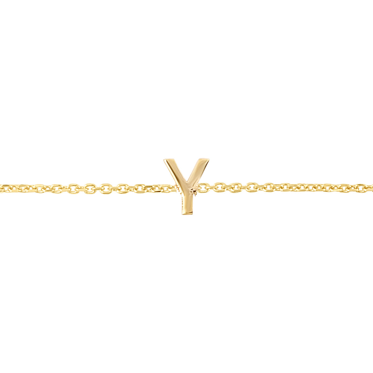 14K Mini Initial Y Necklace