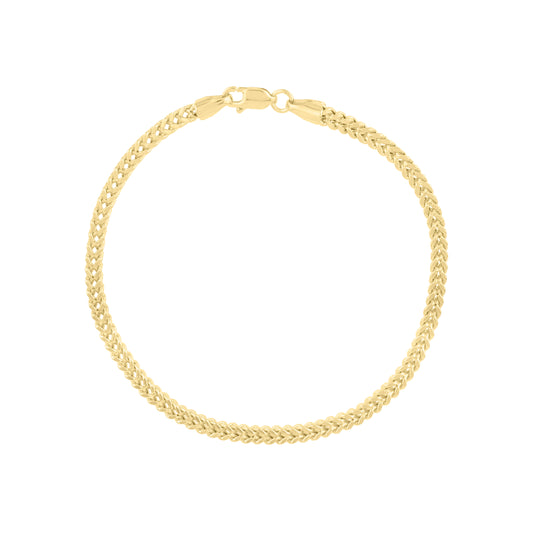 14K Gold 3mm SemiSolid Square Franco Chain