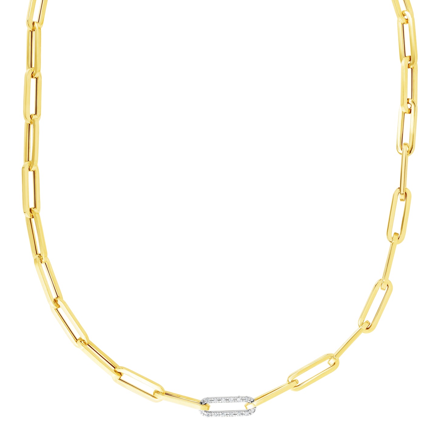 14K .32ct Diamond Paperclip Necklace