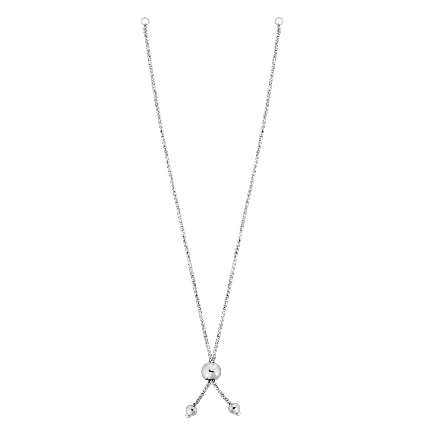 14K Gold Round Wheat Chain with Ball Slide Friendship Bracelet