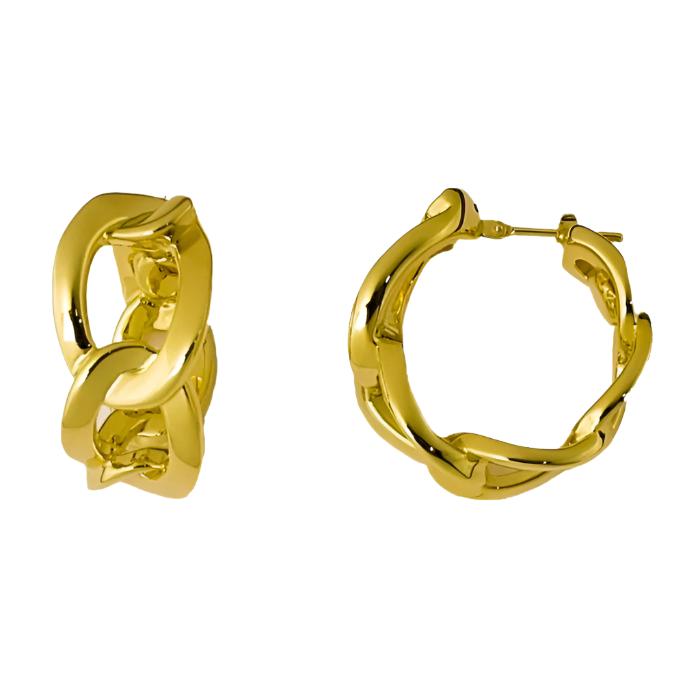18KT Chain-Link Hoop Earrings