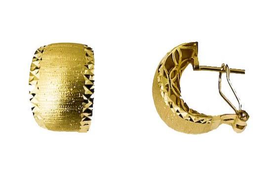 18KT Satin-Finish Half-Hoop Earrings