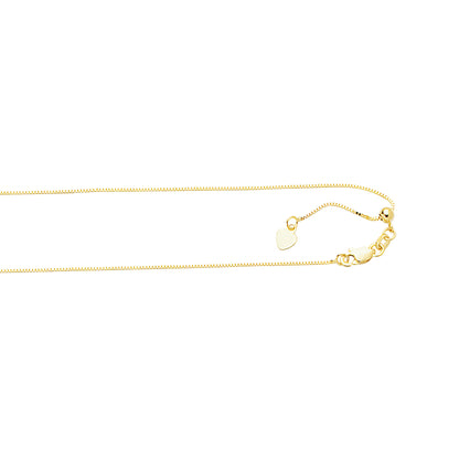 10K Gold 0.68mm Adjustable Box Chain