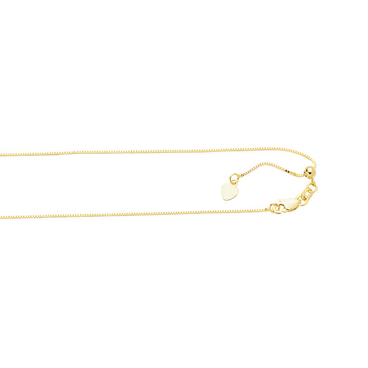 10K Gold 0.68mm Adjustable Box Chain