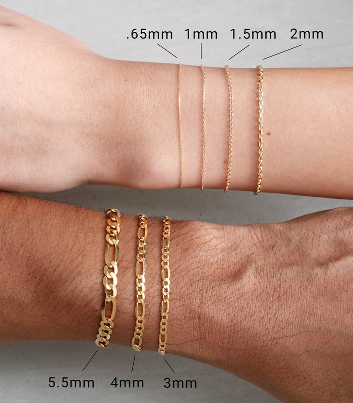 14K Gold 2.5mm Solid Royal Rope Chain