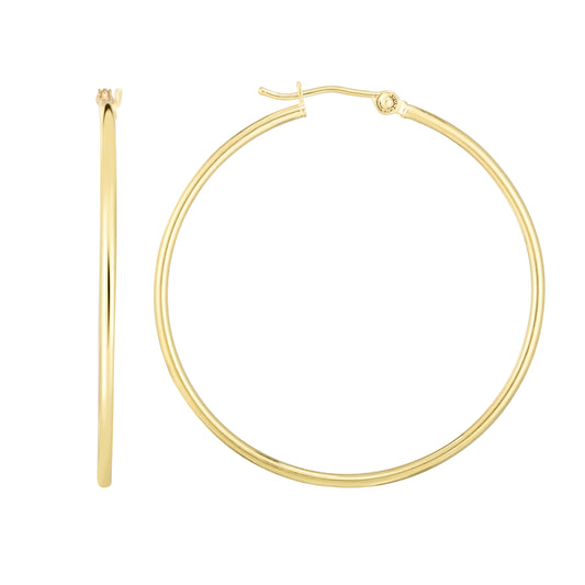 10K Gold 1.5x40mm Hoop Earring