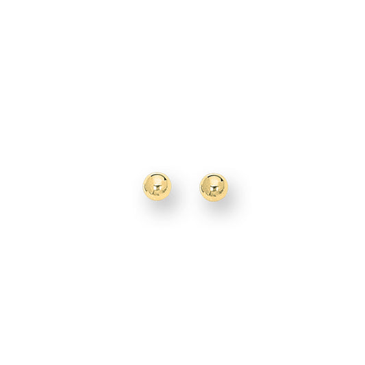 14K Gold Polished 3mm Post Earring