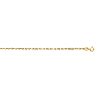 14K Gold .95mm Machine Rope Chain (Carded)