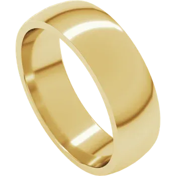 Comfort Fit Lightweight Half Round Band - 6mm
