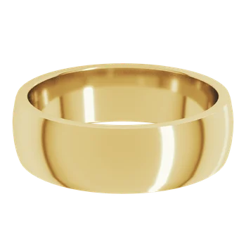 Comfort Fit Lightweight Half Round Band - 6mm