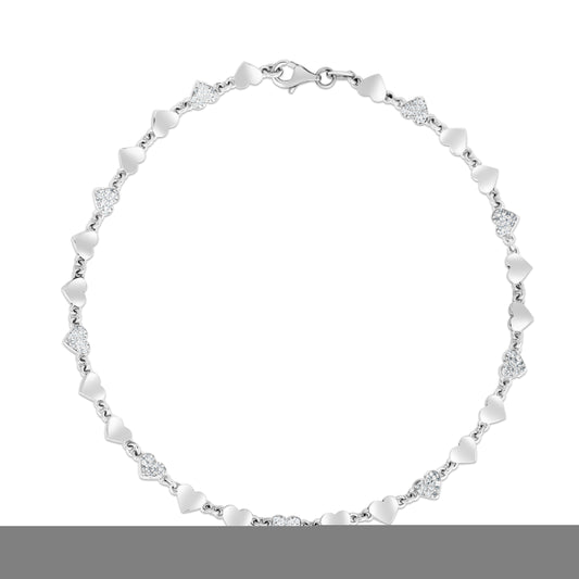 Silver Heart Chain Anklet